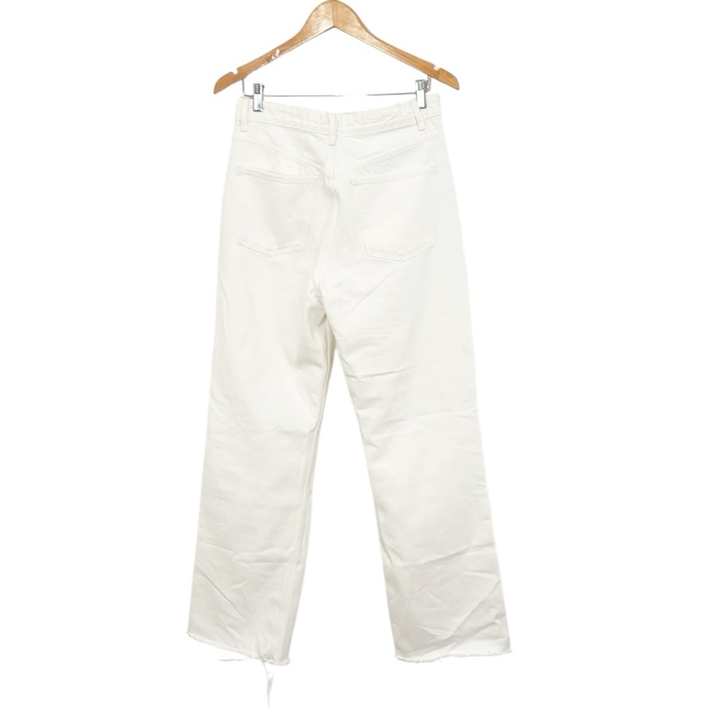 ZARA White Denim Jeans Ultra High Waisted,Distressed With Holes Size 8 EUC - Picture 4 of 5